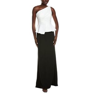 Rene Ruiz Womens  Crepe Column Gown, Black